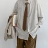 Lazy Tie Hand-tied Neckties Japanese Style Striped Collar Tie for School Shirt