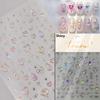 5D Bronzing Star Nail Art Stickers 1pcs Luxury Diamond Gold Sliver Laser Pentacle Self Adhesive Nail Decorations Slider Decals