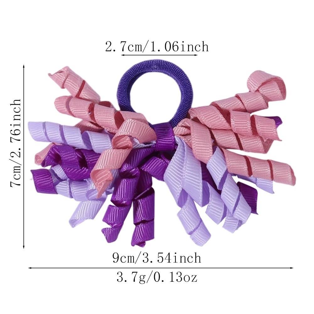 Curly Hair Bow Hair Rings With Tassels Ponytail Holder Cute Hair Clips  For Children