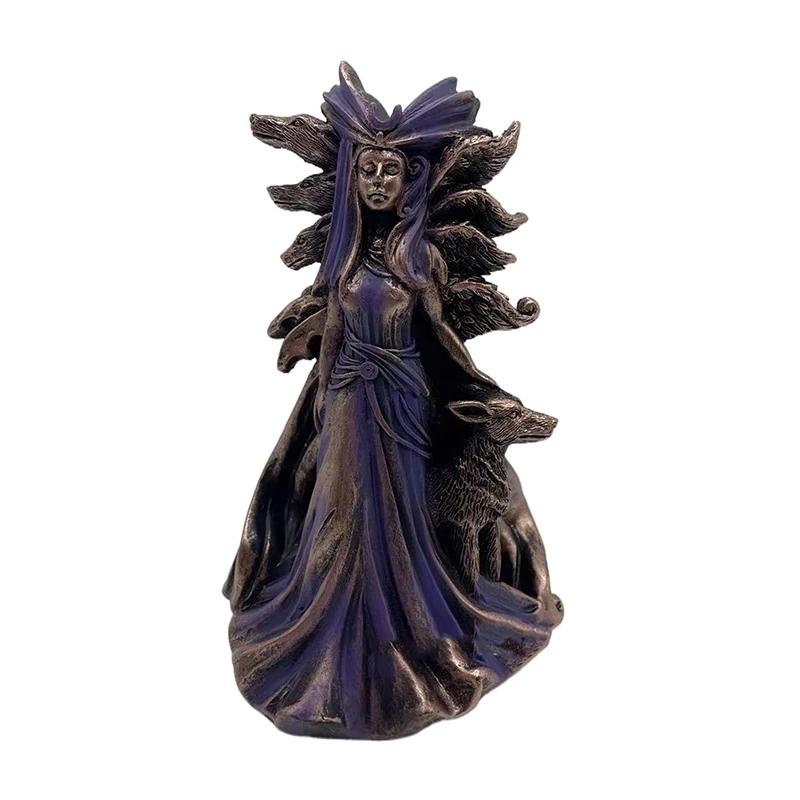 Hecate, griechische Göttin der Magie mit ihren Hunden, Statue, Figur, moderne Kunst, Kunstharz, Hexenhund-Skulptur, Heim-/Wohnzimmerdekoration