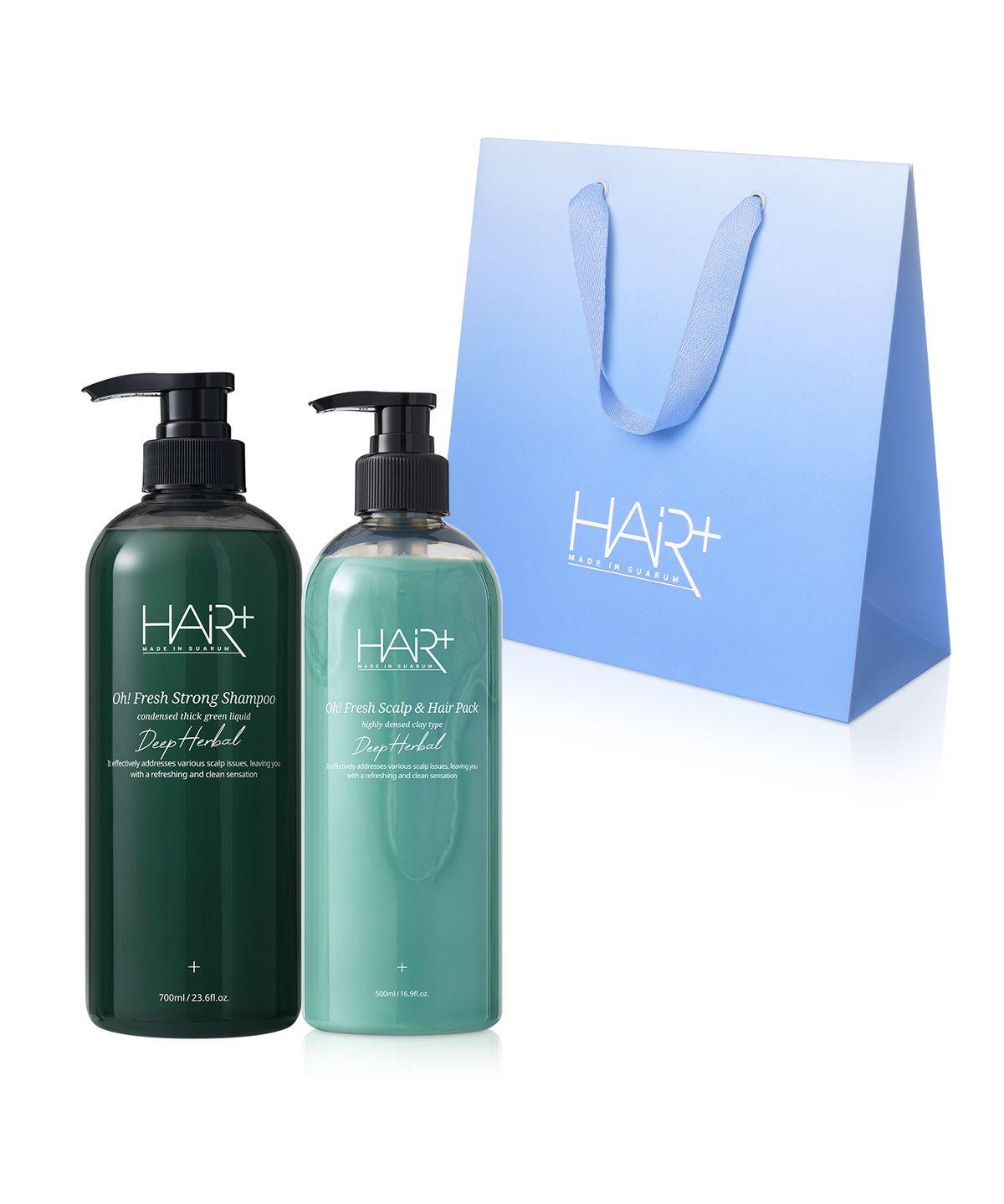 Offresh Oily Scalp Strengthening Dandruff Care Cool Shampoo Hair Pack Gift Set (Functional for Hair Loss Relief)