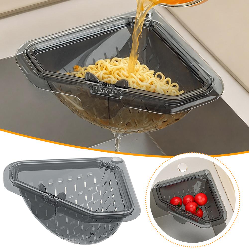 Magnetic Draining Triangular Filter Corner Drainer Rack Food Catcher Stopper Anti Clogging Kitchen Gadget Accessories