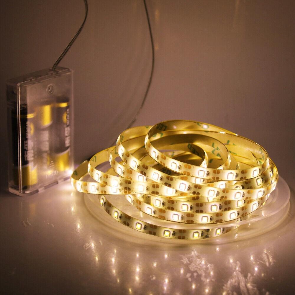 Led Striped Battery Powered Ribbon Tape 2835 Waterproof Christmas Decoration 5v