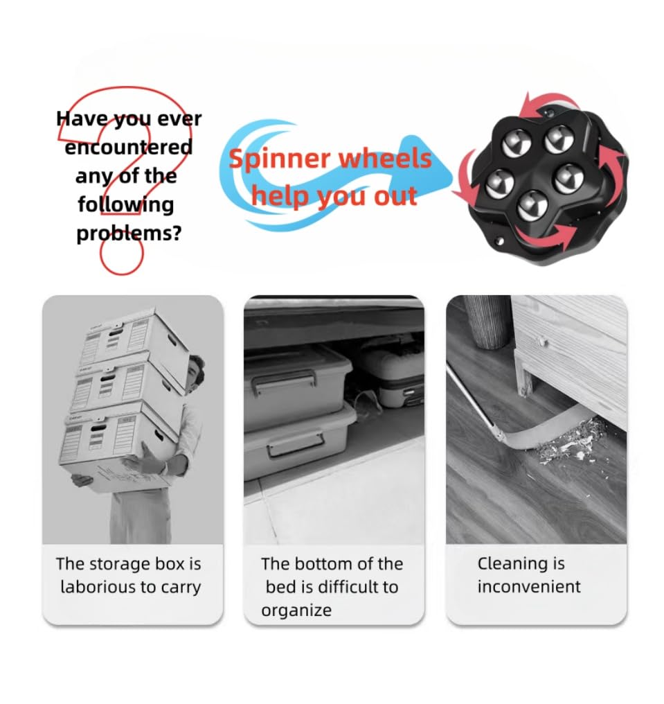 4PCS Self Adhesive Mini Swivel Adhesive Wheels No Noise 360° Rotation Caster Wheels for Small Appliances Trash Can and Furniture