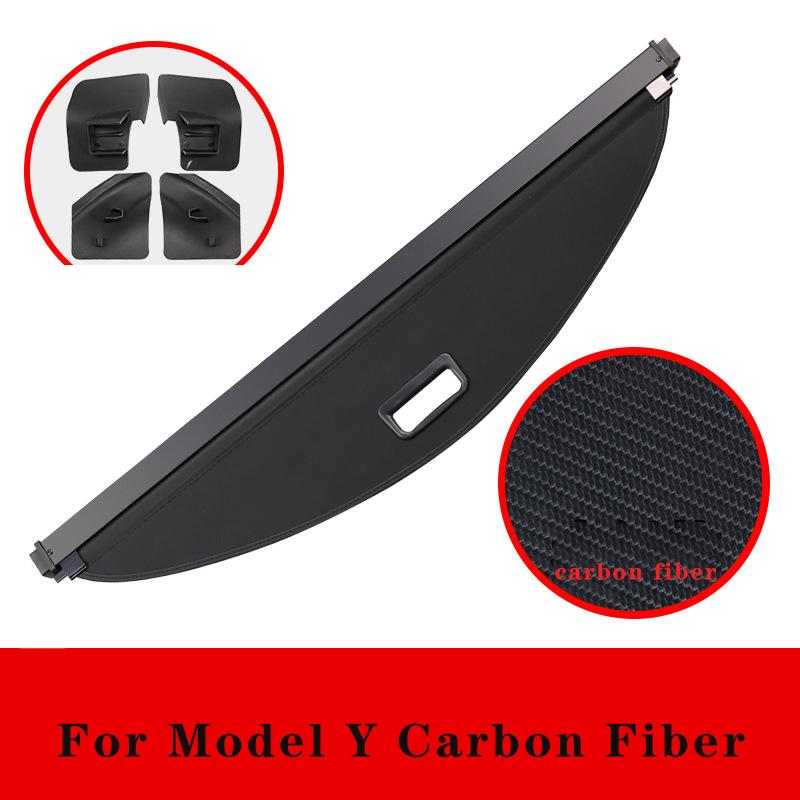 Trunk Cargo Cover For Tesla Model YSecurity Shield Rear Luggage Carrier Curtain Retractable Partition Privacy Car Interior