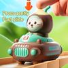 Kids'Toy 18Month Cartoon Fruit Doll Press Toy Car,4pcs Activity Toy Car Set Hand Eye Coordination, Durable Material, Indoor And Outdoor Toy Car.
