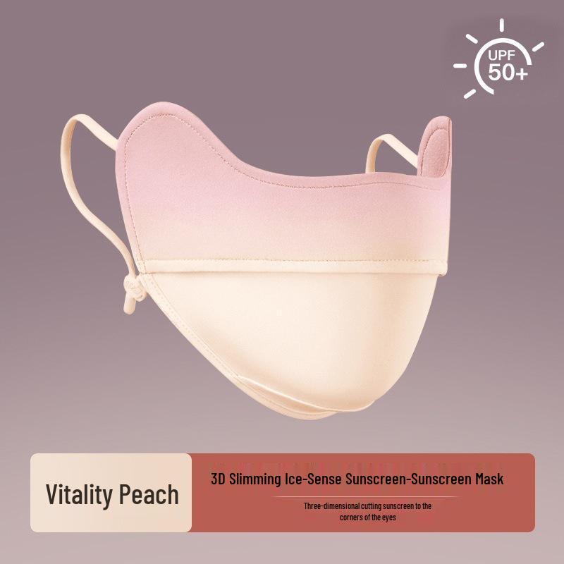 2025 Summer Women's Breathable Ice Silk Sunscreen Mask with Eye and Blush Protection