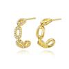 BELLA BOX S925 Sterling Silver Needle, Pig Nose, Chain Ear Studs, Rose Gold Ear Rings, Ins Style, Trendy And Light Luxury Girl