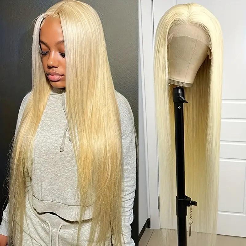 Long Straight Synthetic Wig With Front Lace Parting Natural Look Heat-Resistant Fiber Women All Face Shapes