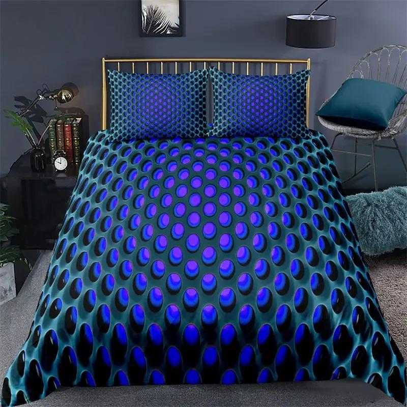 3D Honeycomb Abstract Geometric Comfortable Duvet Quilt Cover Pillowcase Bedding Set Children Bedroom Decoration Home Textile