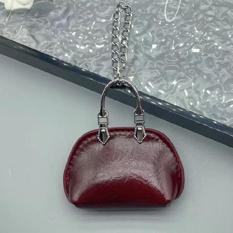 Small Keychain Bags Pendant Fashion PU Leather Keyring Decors for Women Bag Charm for Travel Sports and Daily Use