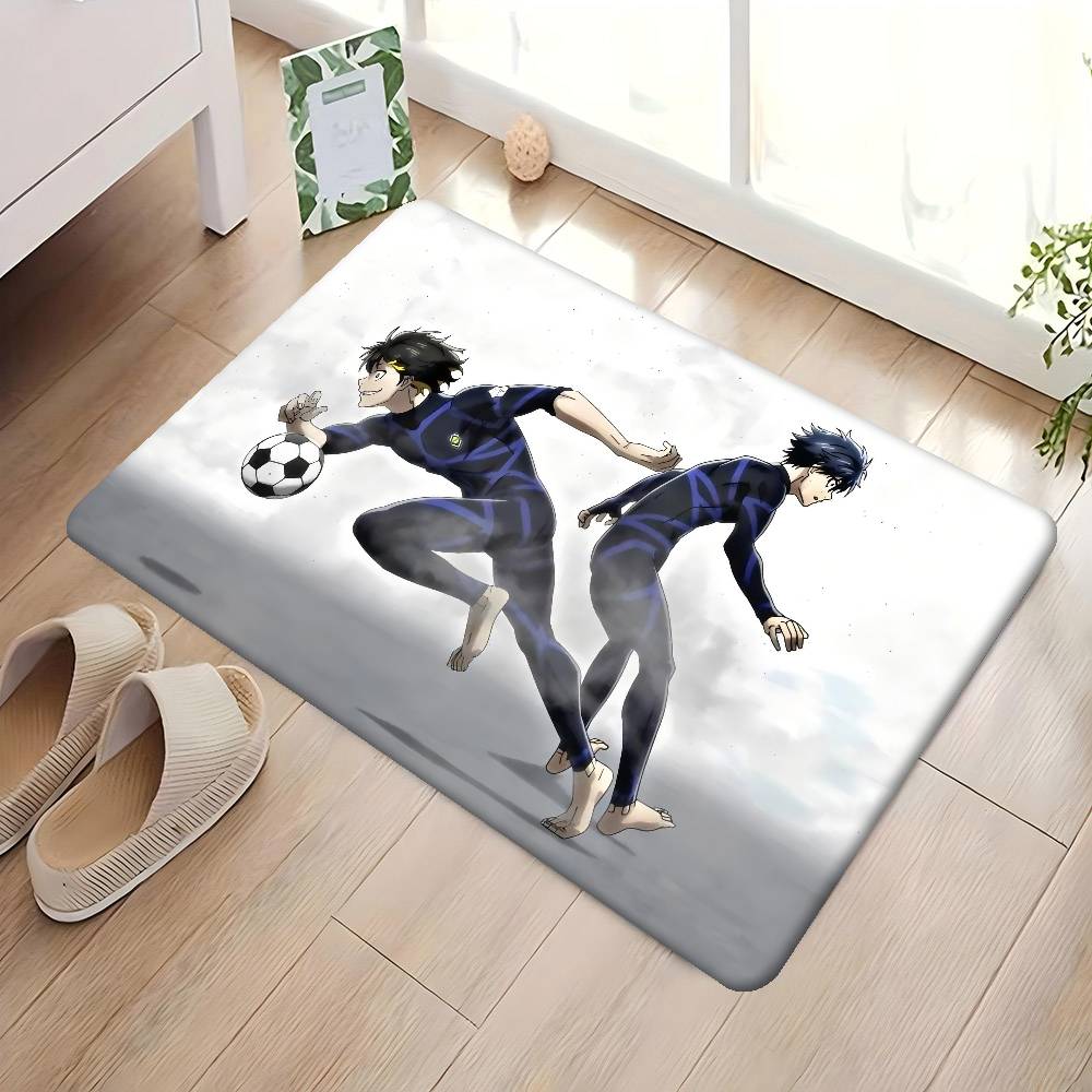Anime B-Blue L-LockS Anti-Slip Kitchen Mat for Kids Room Bedroom Decoration Balcony Living Room Alfombra
