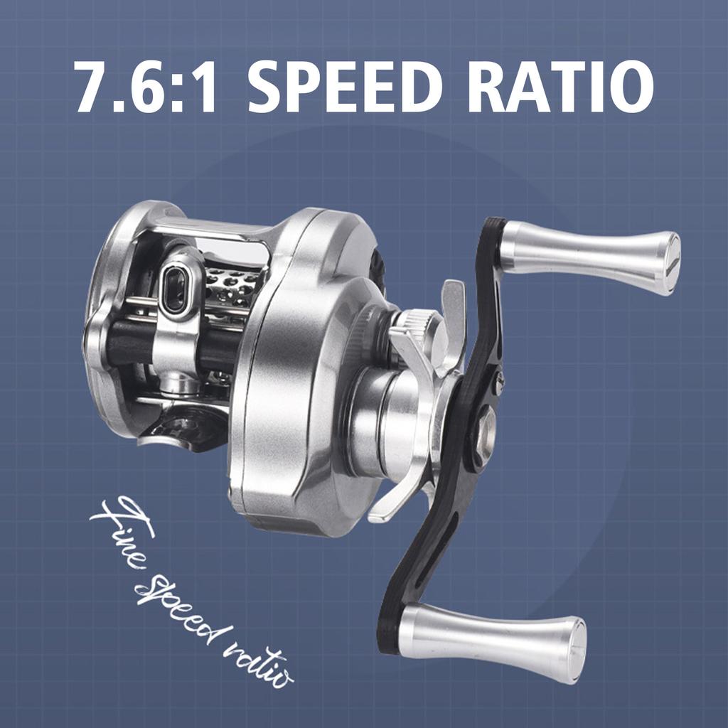 Fishing Reel Casting Reel Baitcaster 7.6:1 High Speed Reel with Magnetic Brake for Left Hand