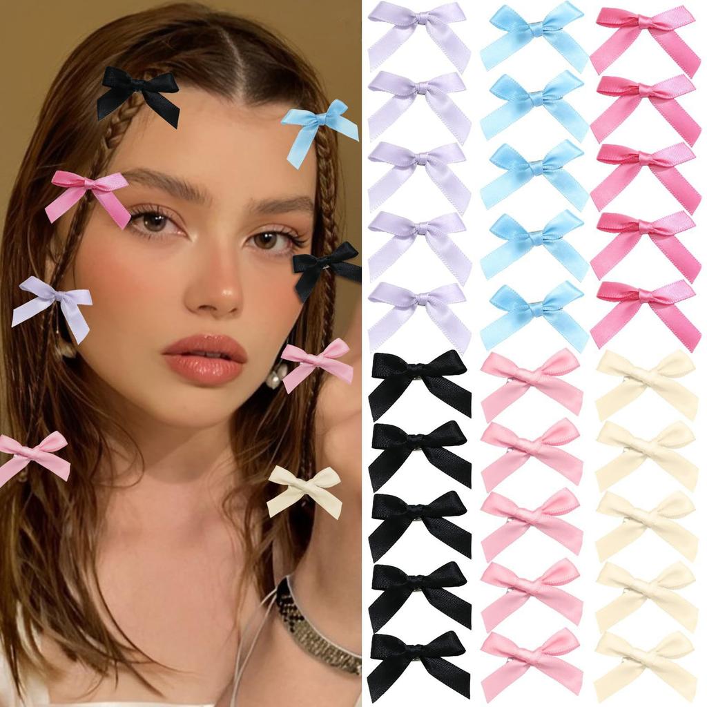 Ballet Style 4cm Bow Duckbill Clip: Dopamine Sweet Braided Hair Accessory