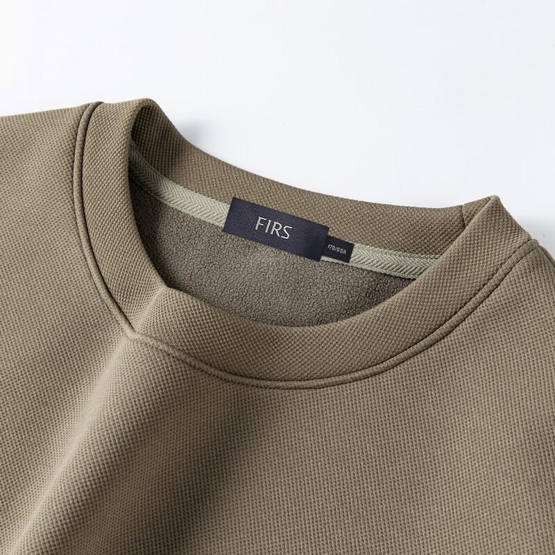 FIRS Men's Fleece-Lined Round Neck Sweatshirt