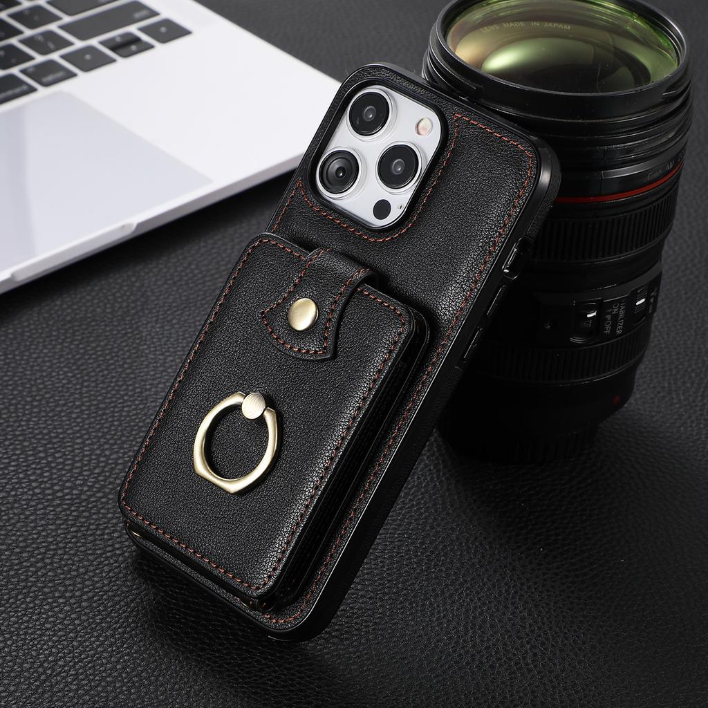 Wallet Multi Card Slot Ring Holder Flip Leather Case for Samsung Galaxy Note 10 20 A14 A22 A33 A12 iPhone12 13 14 15 Pro Magnetic Stand Phone Cover