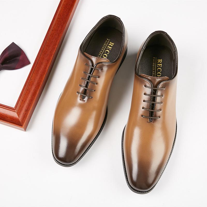 Prince Classic Formal Whole-cut Dress Shoes Hand Rubbing Lace Up Business Leather Shoes Oxford Japanese Style Men Leather Shoes