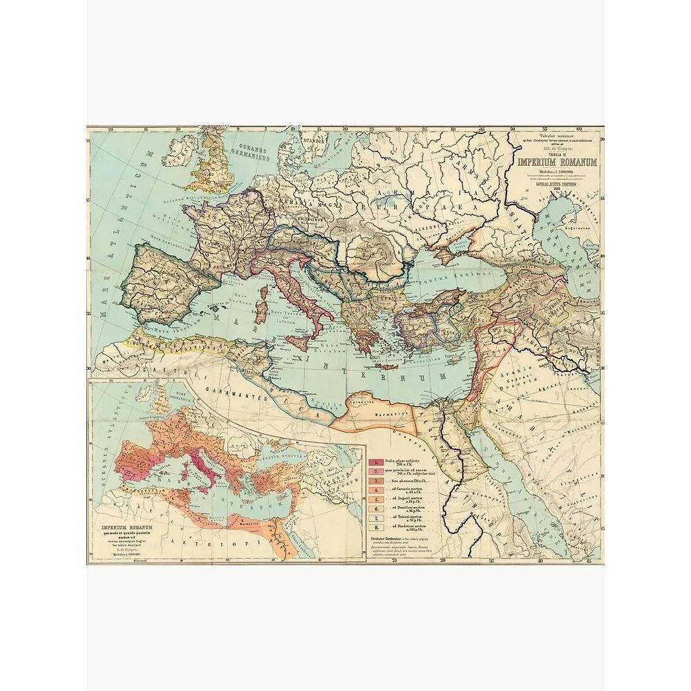 Tapestry ancient map of the Romans 75x100