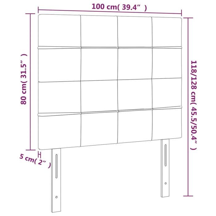 VidaXL Tête de Lit à LED Meuble de Chambre à Coucher Accessoire de Lit Simple Tête de Cadre de Lit Intérieur Gris Clair 3122414