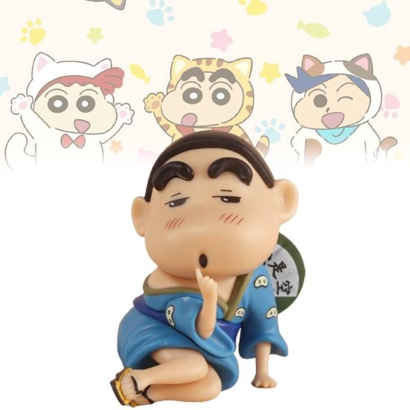 Adorable Crayon Shin-chan Figurine In Kimono Pvc Anime Car Dashboard Decoration