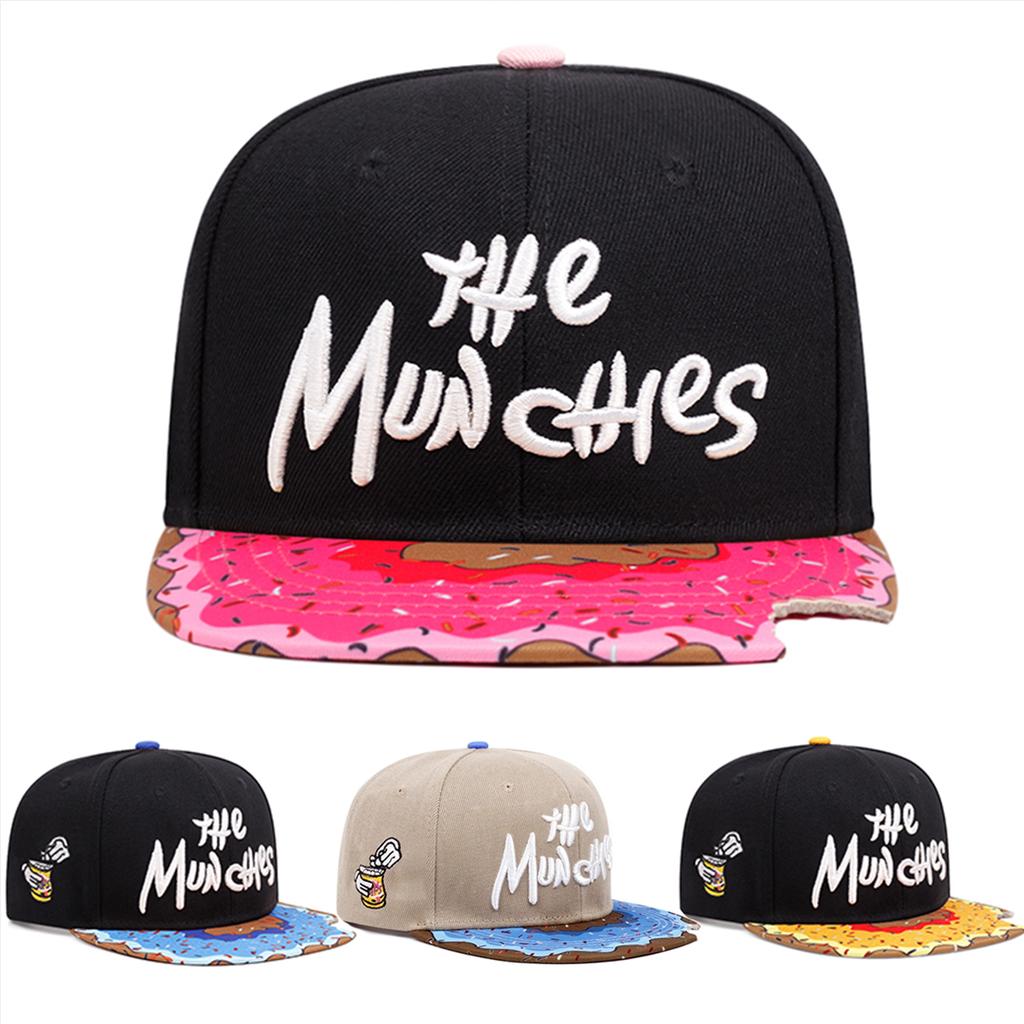 Sweet Donut The Mun Chles Embroidered Flat Edge Hat Four Seasons Men'S Trendy Hip Hop Hat Women'S Outdoor Sports And Leisure Hat