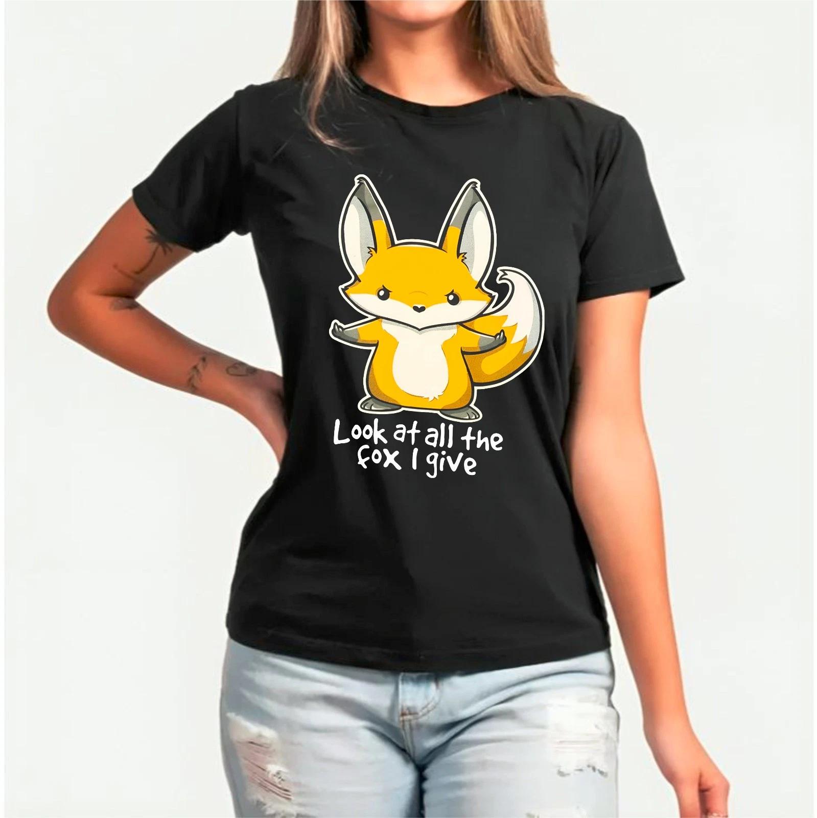 Look At All The Fox I Give T-Shirt, Funny Novelty Rude Swery Gift Kids Adult Tee L