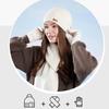 Women'S Winter Scarf Hat Gloves Set Thickened Knit Touch Screen Compatible Warm
