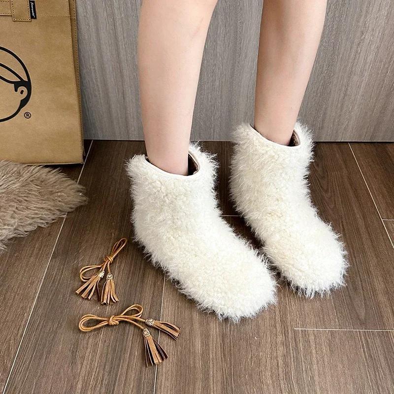 Модные корейские плюшевые женские туфли 2024 года — фото 4