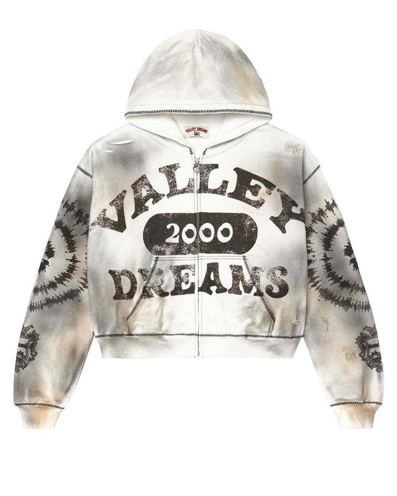 Europe, America 2025 American Graffiti Printing Men's and Women's Loose Casual Zipper Hooded Sweater Trendy Brand