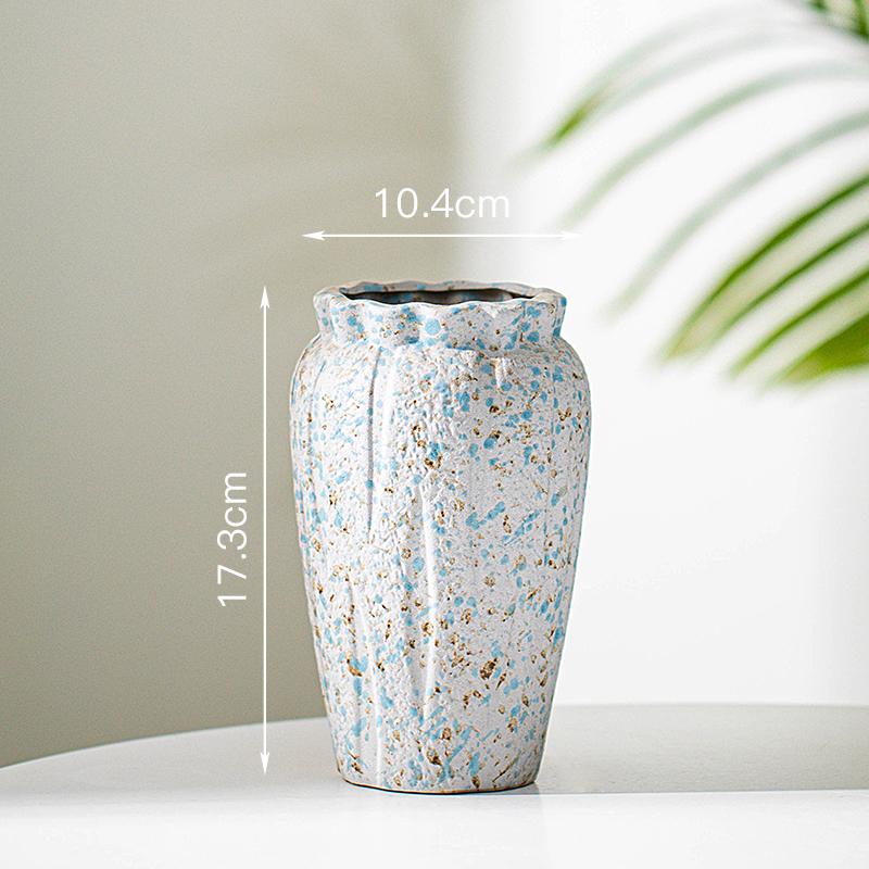 Minimalist Kiln-Fired Ceramic Vase: Home Living Room Decor for Fresh or Dried Flowers