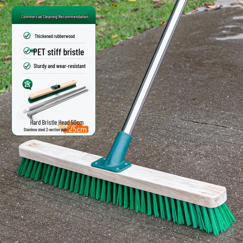 Long-Handled Steel Wire Brush: Floor Scrubber & Rust Remover