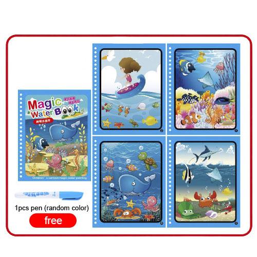Montessori Toys Magic Water Drawing Book Reusable Coloring Book  Sensory Early Education Toys For Kids Birthday Gift Diy Doodle