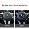 CQS1 Carbon Fiber Car Steering Wheel Cover Stickers Auto Decorative Decals for Mercedes Benz GLA GLC Interior Mouldings FXPT-BENZ