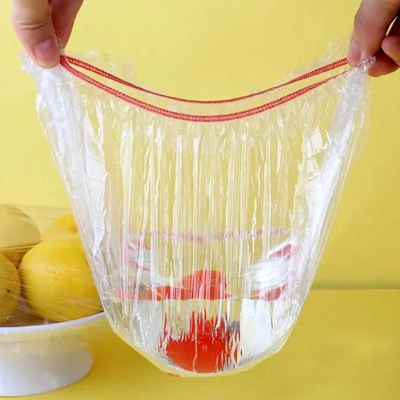 100/1000x Food Covers Plastic Kitchen Disposable Fresh-keeping Lid Food Covers Elastic Warp Packaging Storage Bags Wholesale