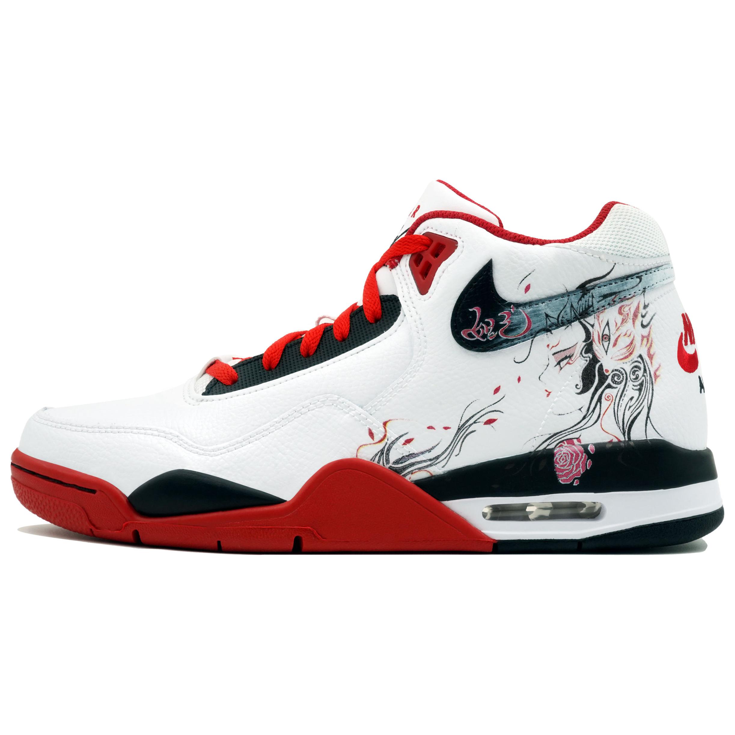 

Nike Flight Legacy Daji, The Enchantress Of A Thousand Flowers High top Vintage Basketball Shoes Unisex Red Black White BQ4212-100(Team113-) 44