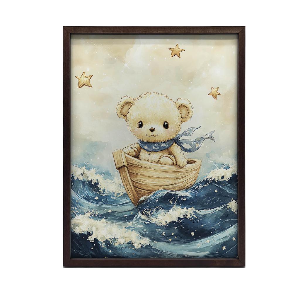 Poster Nalle i Łódź Poster Nalle i Łódź, 30X40 cm, Träram Ljus Ek, Matt Papper 230 gsm