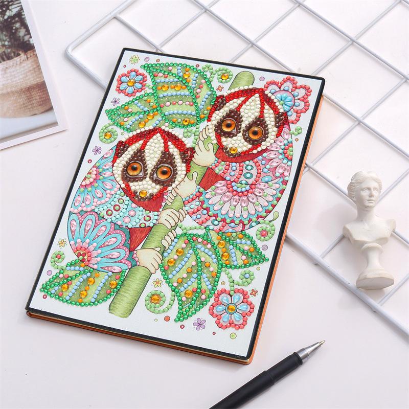 Neues Notizbuch Diamantmalerei Kinder DIY Kreativ Speziell geformter Heller Diamant 50 Seiten Notizbuch Aufkleber Diamant A5 Buch