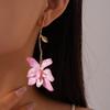 Zinc Zinc Alloy Enamel Flower Drop Earrings Big Flower Stud Earrings Floral Pendant Earrings  Girl