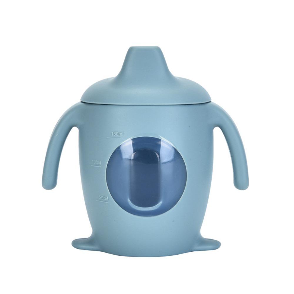 Silicone Baby Silicone Sippy Cup Learning Cup Transparent Cups Fashion Cartoon Water Bottle  Baby