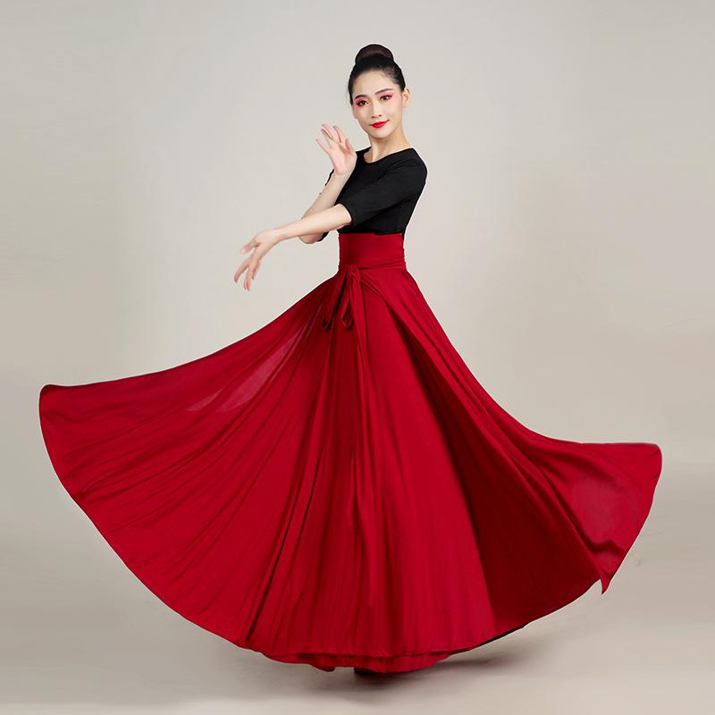 Flamenco Skirt for Women Spanish Dance Skirt Belly Dance Long Dress Big Swing Skirt Gradient Color 720 Performance Gypsy Skirt