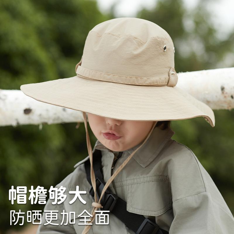 Children bucket hat outdoor boys sun hat camping hiking sun hat girls big brim sun hat middle older children