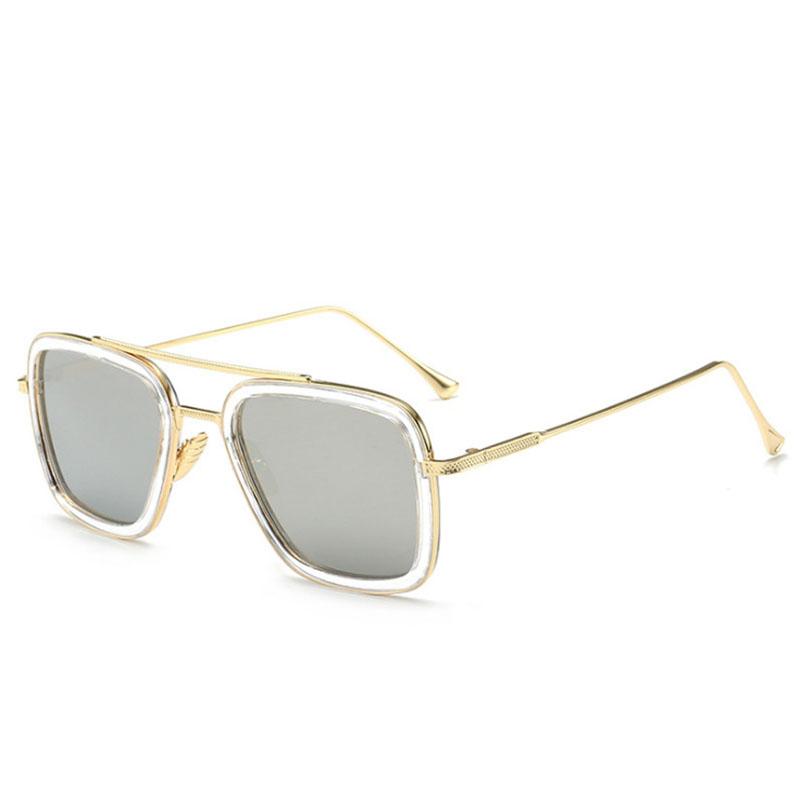 New Mens Metal Square Sunglasses Fashion Mens UV Resistant Sun Glasses Classics Vintage Male Eyewear Fit UV400 Oculos De Sol