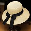 WTEMPO Cappelli a tesa larga neri traspiranti, eleganti, casual, con fiocco, per donna, estivi, versatili, protezione solare, cappelli a secchiello da esterno