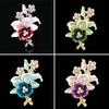 Shiny Jewelry Women Flower Brooch Pin Metal Enamel Collar Badge