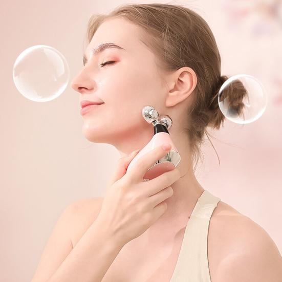 Microcurrent Facial Roller V-Shape Massager for Anti-Aging & Lymphatic Drainage Rechargeable Skin Tightening Device
