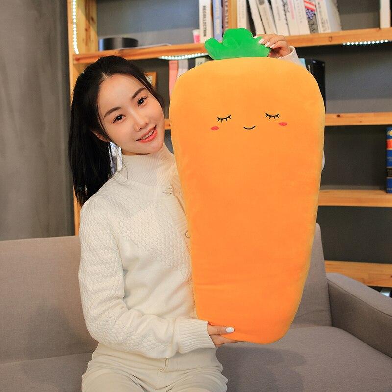 1pc 50 /70cm Lovely Carrot Plush Toys Stuffed Soft Vegetable Pillow Kawaii Cartoon Dolls Children Girls Sleeping Cushion Gifts