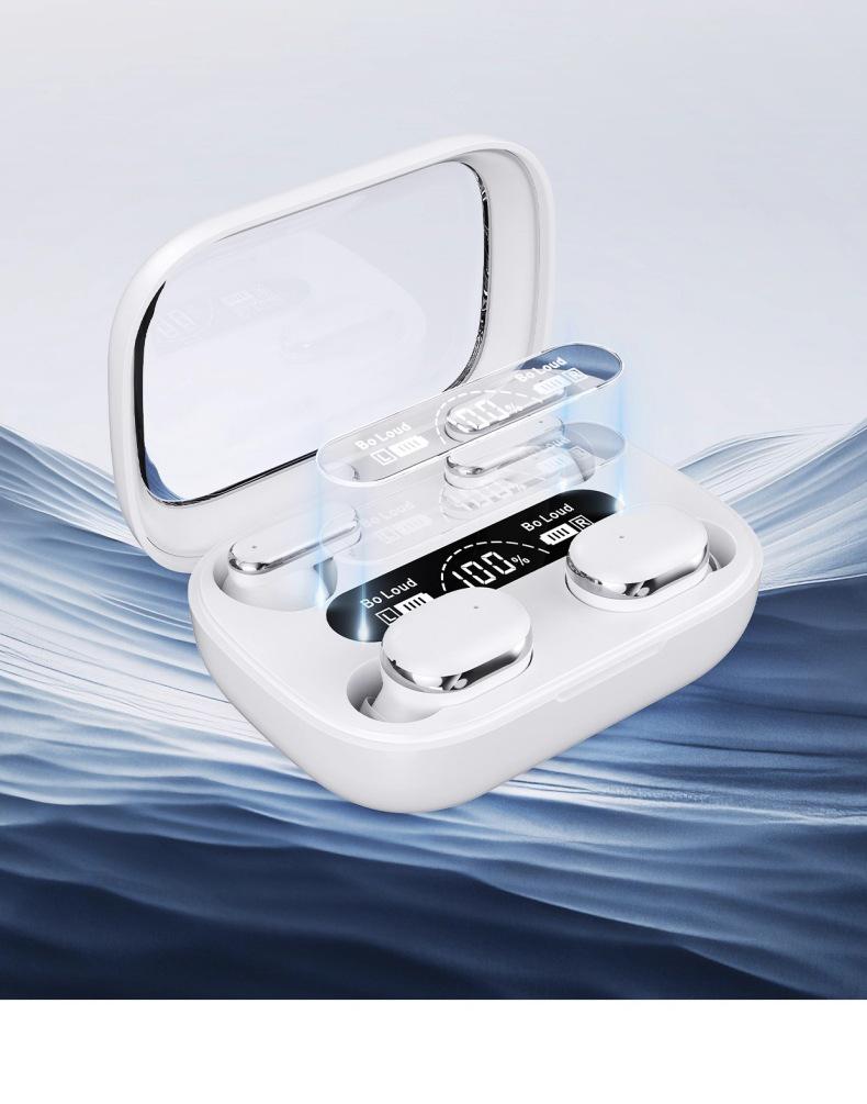 Q8 High-Quality Noise-Cancelling Bluetooth Earphones with Digital Display, Comfortable Fit, Sports-Ready, Wireless 5.4 Core