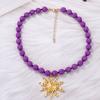 New Vintage Metal Sun Flower Pendant Necklaces Handmaed Beaded Choker Necklace For Women Holiday Party Jewelry Gifts