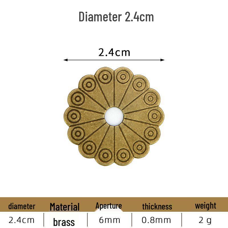 Rondelle Plate en Laiton Vintage avec Poignée Irrégulière et Plaque de Base pour Décoration de Meubles Classiques