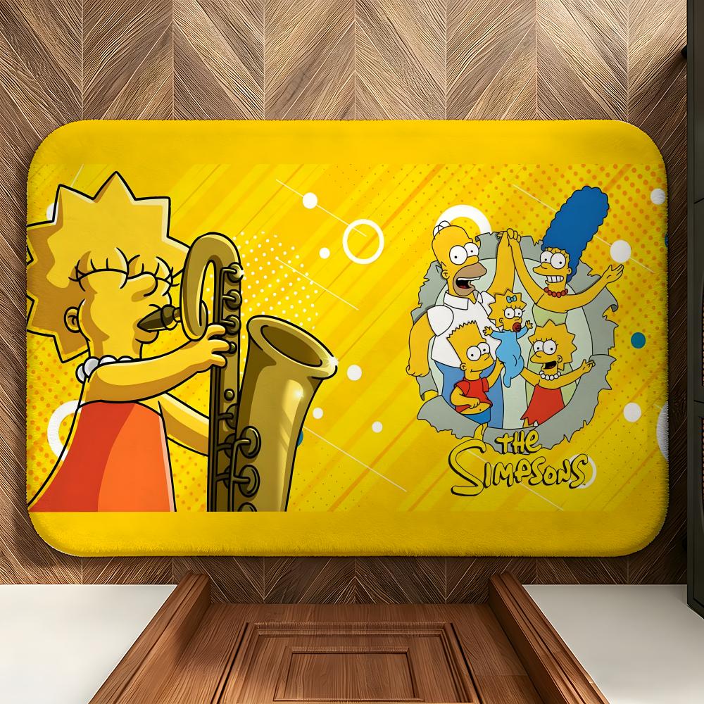 Cartoon T-The S-Simpsons Floor Mat Soft Flannel Floor Mat  Suitable for Entryways, Living Rooms, Bedrooms, and Bathrooms